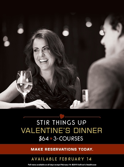 SLV VDay Interior 430x580 2016 for Love at First Course Valentine's Day Dinner at Sullivan's Steakhouse