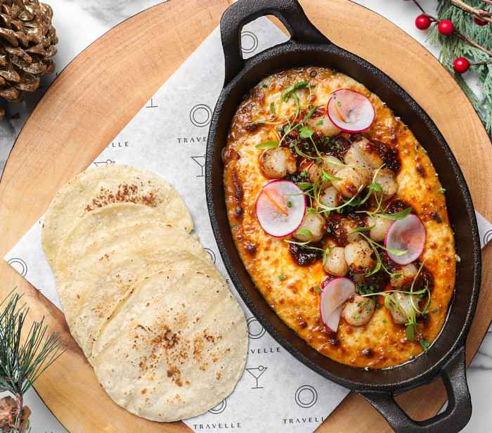 Scallop And Poblano Fundido for Super Bowl Snacks To Go from Travelle at The Langham