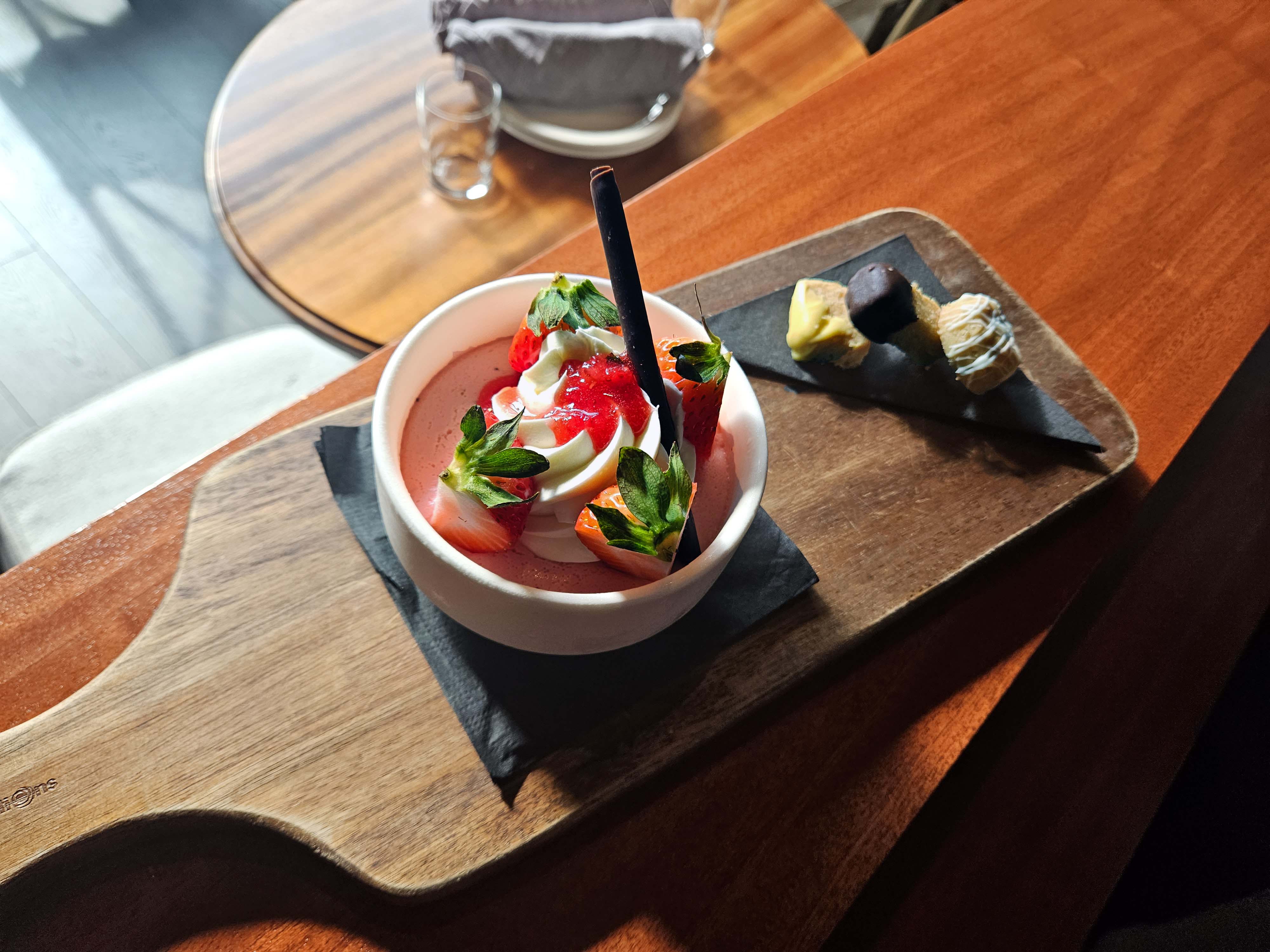 Strawberry Posset for Truth Be Told Offering Special Summer Dessert