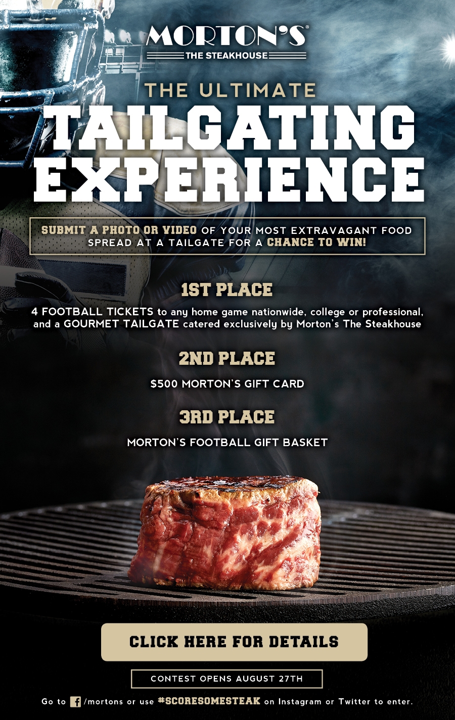 Tailgate for Morton's the Steakhouse Tailgate Experience Giveaway