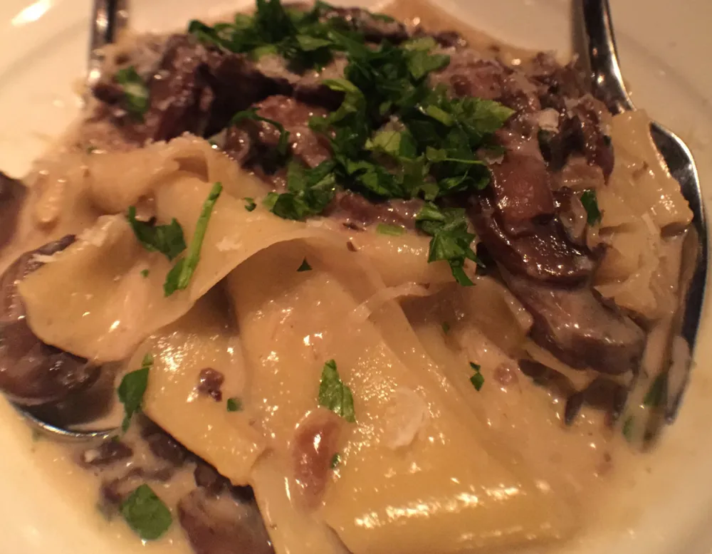 Handcut tagliatelle with mushroom ragut and parmigiano reggiano for Ada Street's Restaurant Week Menu Finds Inspiration in Famous Last Meals