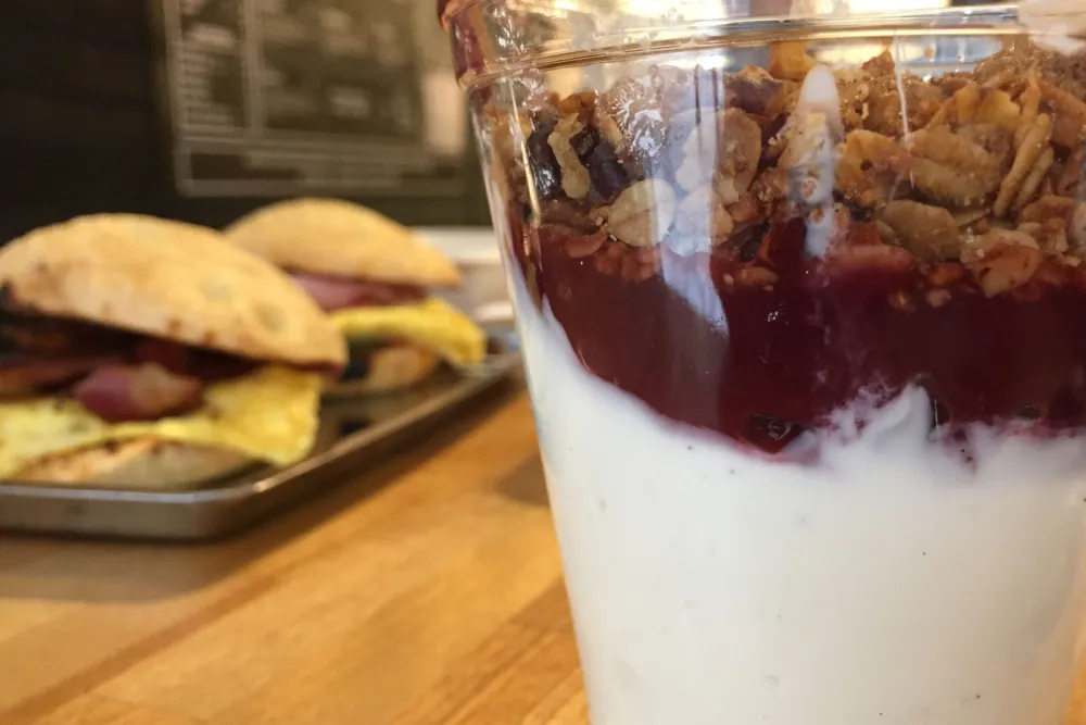 The Cliff, Eastman Egg's unique riff on a yogurt parfait for The Eastman Egg Company Wants to Know What Type of Egg Sandwich You Are!