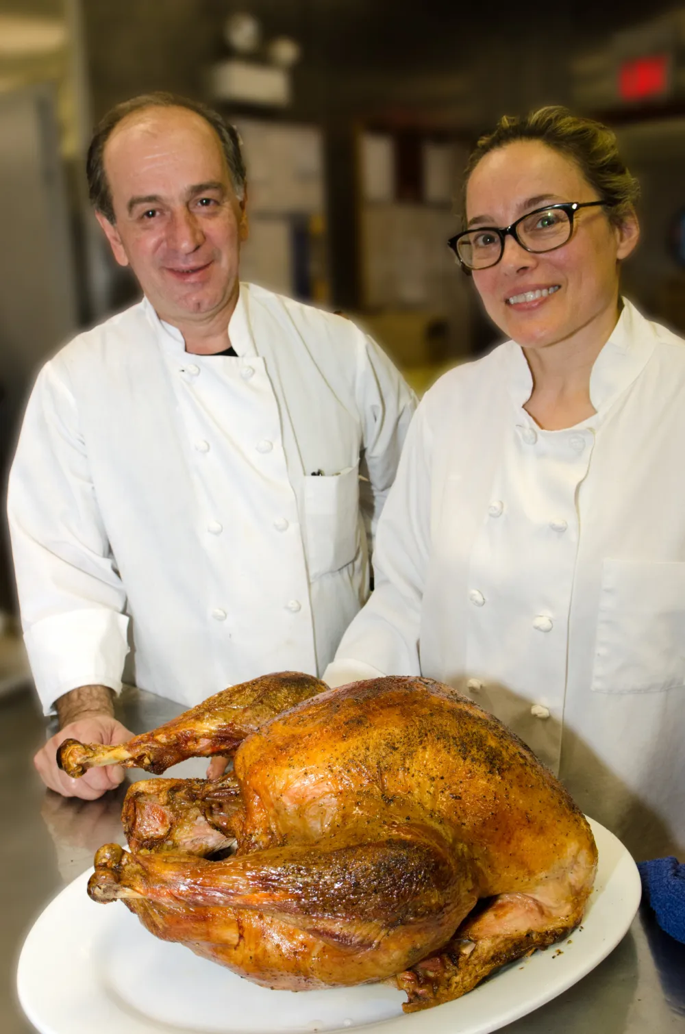 Prairie Grass Cafe chef/owners George Bumbaris and Sarah Stegner for Traditional Thanksgiving Dinner at Prairie Grass Cafe