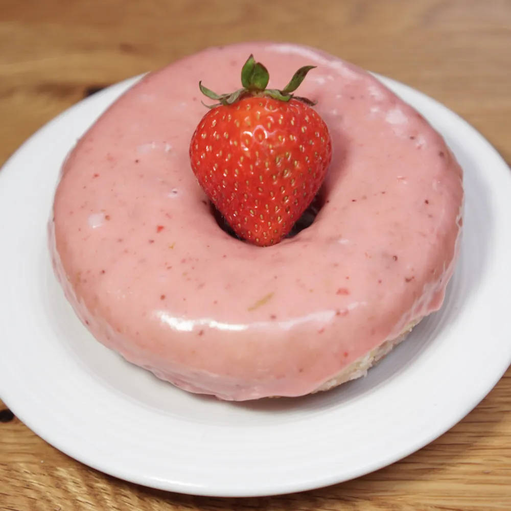 Strawberry Glazed Donut Photo Courtesy of Stan's Donuts & Coffee for Support Breast Cancer Awareness at Gemini and Stan's Donuts & Coffee All Month Long