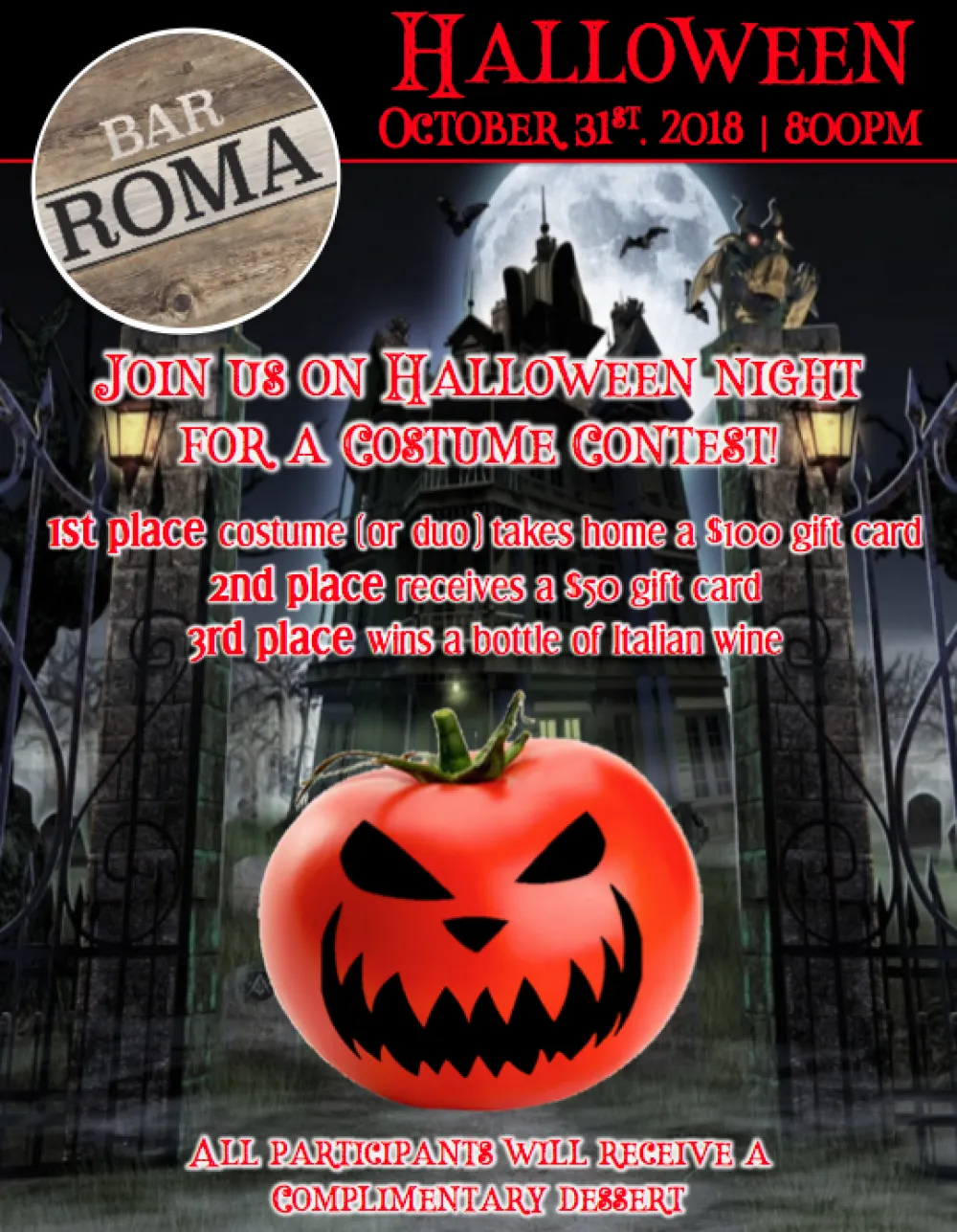 Screen Shot 2018 10 10 At 3 12 54 Pm for Halloween Night at Bar Roma