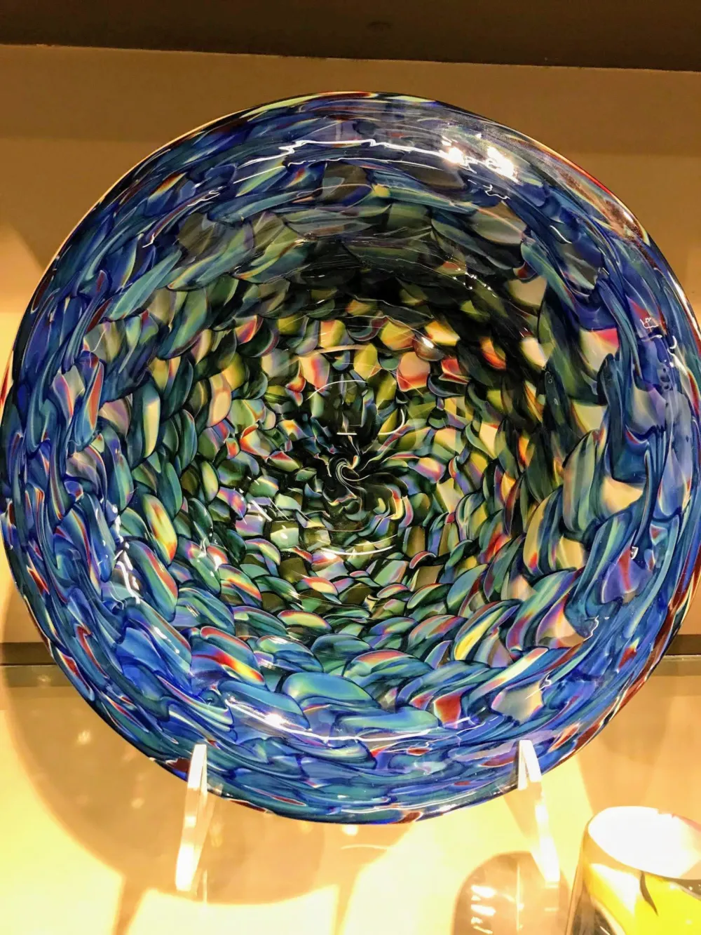 Dan Sviland Glass Bowl for Brunch and Hand Blown Crafts from Hot Shop Glass December 2 at Prairie Grass Cafe in Northbrook