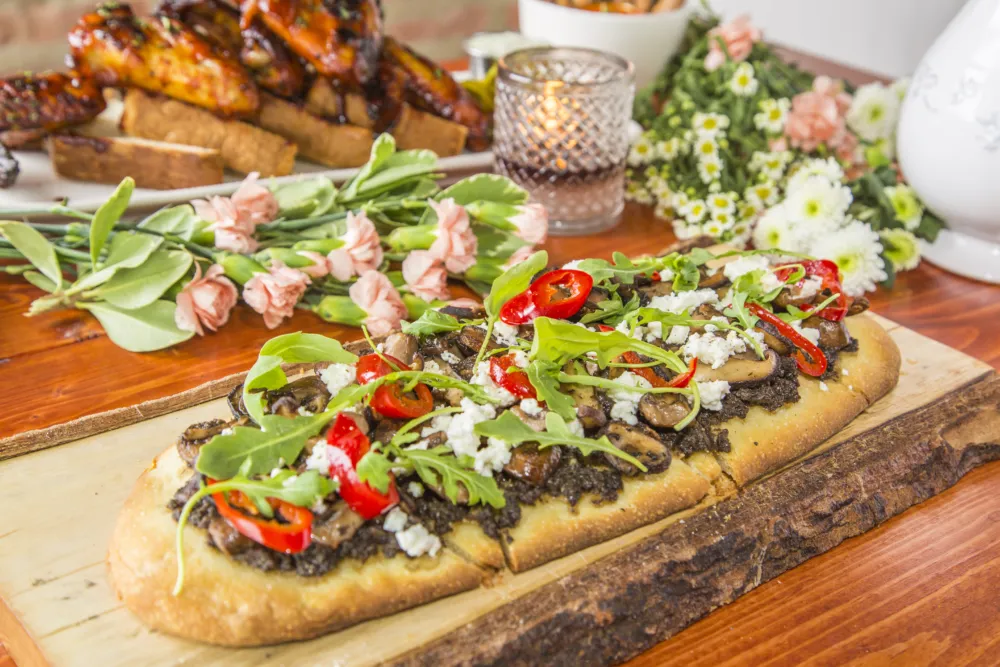 Wild Mushroom Flatbread at Drawl (Photo Courtesy of Ethan Jollie) for Super Bowl Parties and Dining Specials in Chicago