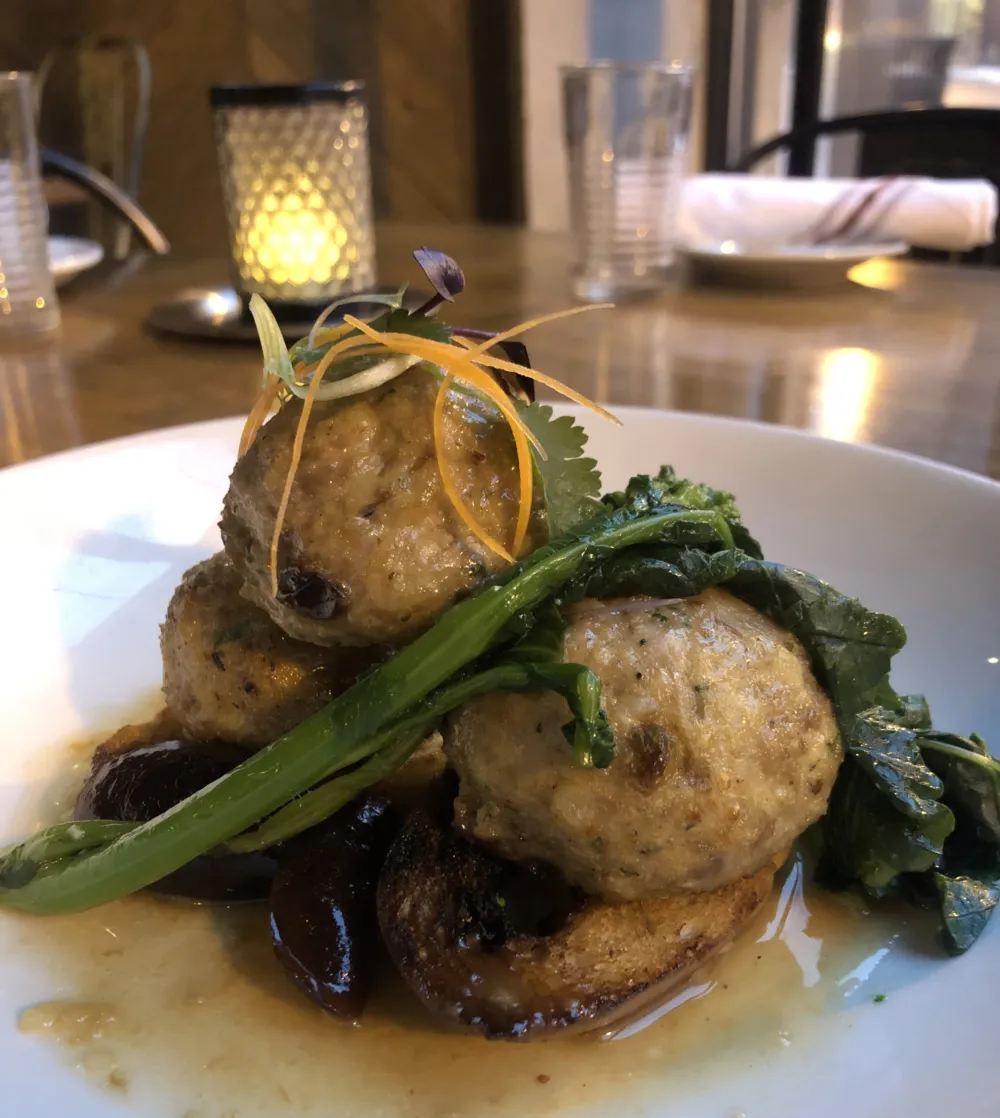 duck and foie gras for National Meatball Day at Bar Roma