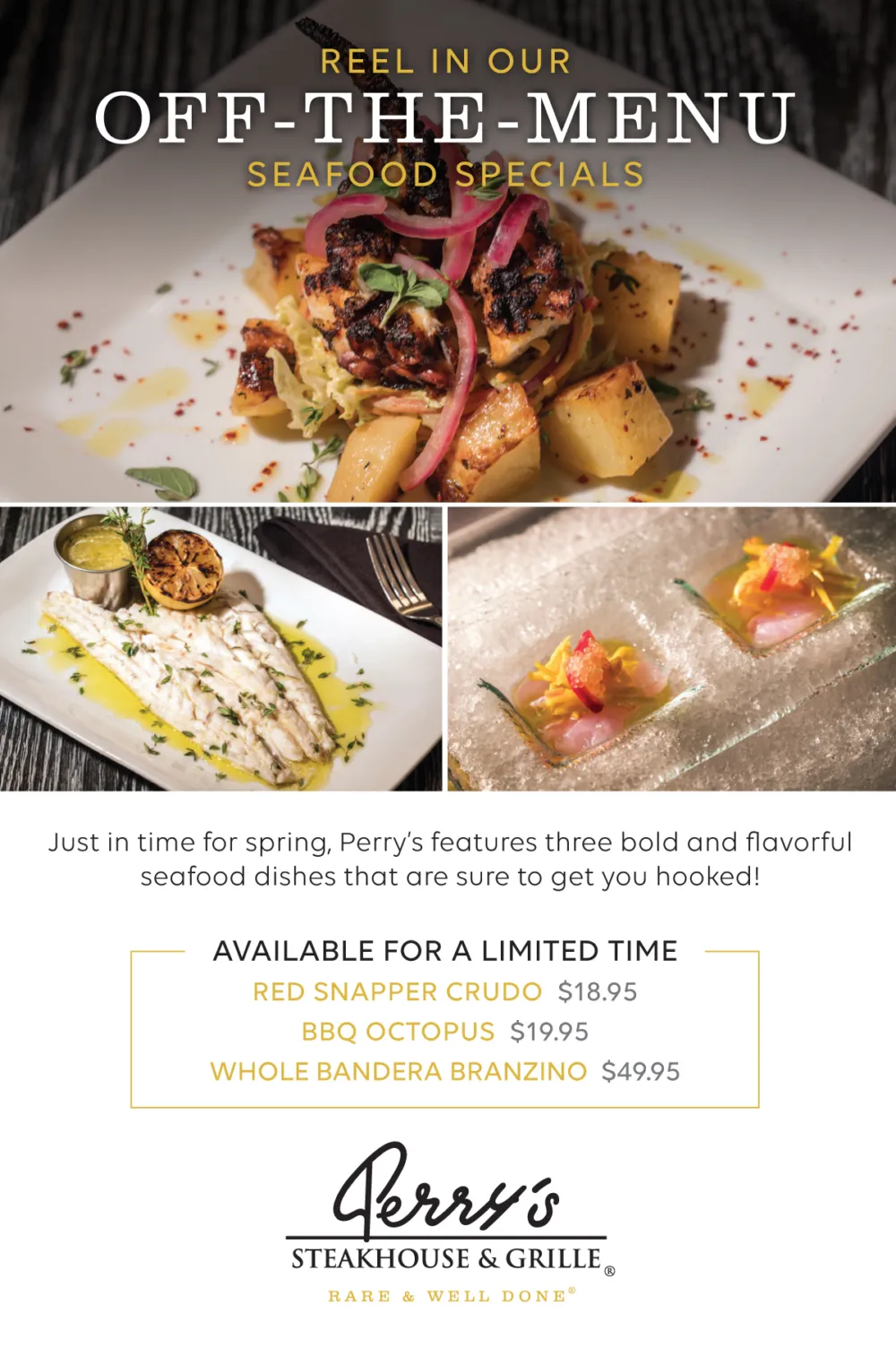 Perry's Off The Menu Seafood Specials for Spring
