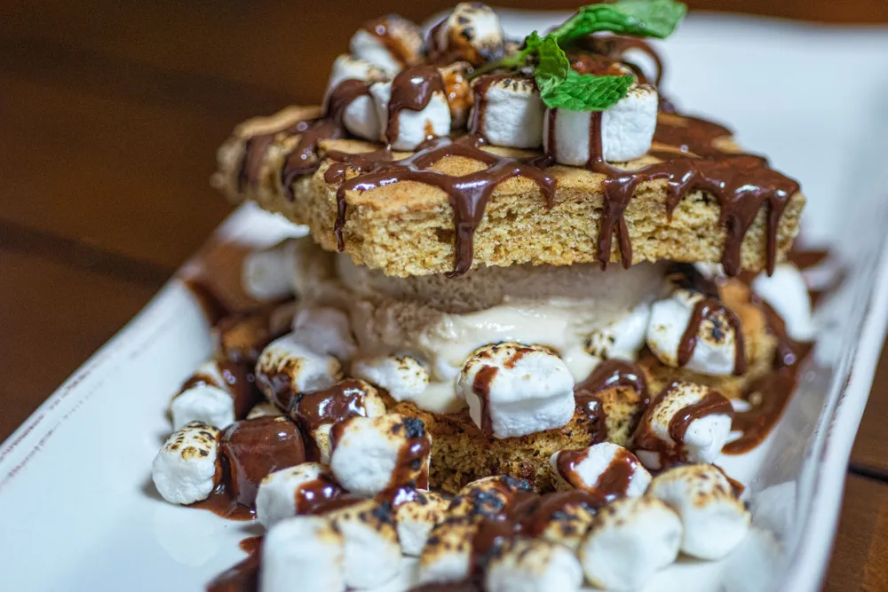 Get your dessert on with S'mores! Photo courtesy of the Brass Monkey. for Fish Styx, Cheese Balls & TV Dinners: The Brass Monkey Has the Menu of Your Dreams