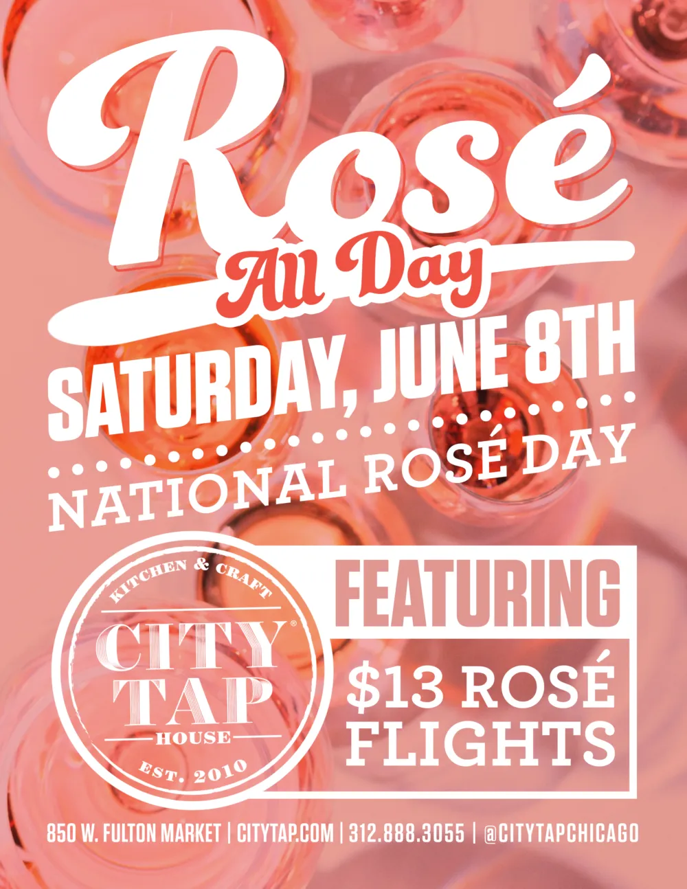 Courtesy of City Tap for Where to Sip Rosè on National Rosè Day June 8