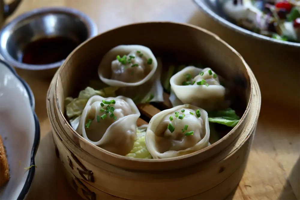 Steamed dumplings at Mott St. All photo credits: Casey Vander Stel. for Mini Mott and Mott St Outdoor Dining