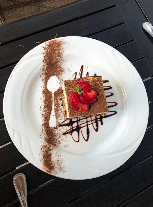 The Tiramisu at Carlucci Rosemont for A Travel and Dining Guide to Labor Day in the Windy City
