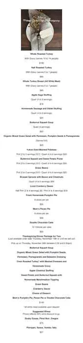 Thanksgiving Menu Pdf 1 for Prairie Grass Cafe Thanksgiving at Home