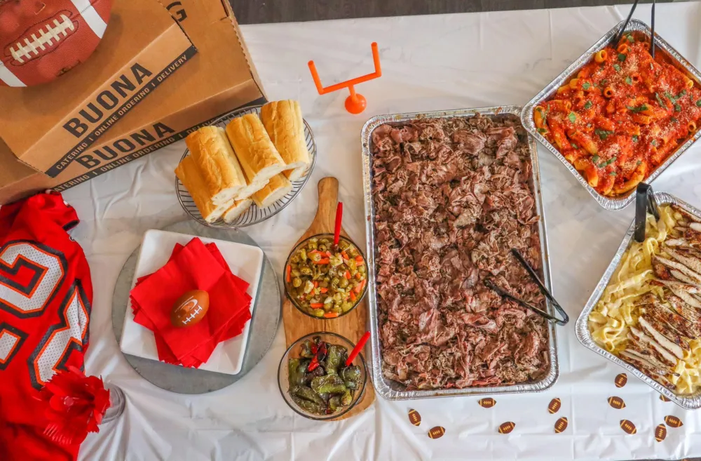 Chicagoland's Buona Beef is offering up a variety of buffett options for the Big Game. for What To Order For Super Bowl Sunday