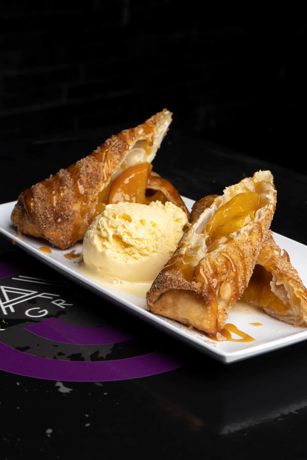 The Peach Cobbler Rollz at Phlavz. (Photo courtesy of Ahnkit) for Chicago Eateries, Can’t Believe It’s Not Meat and Phlavz Bar and Grille, Open Second Locations Together in Orland Park