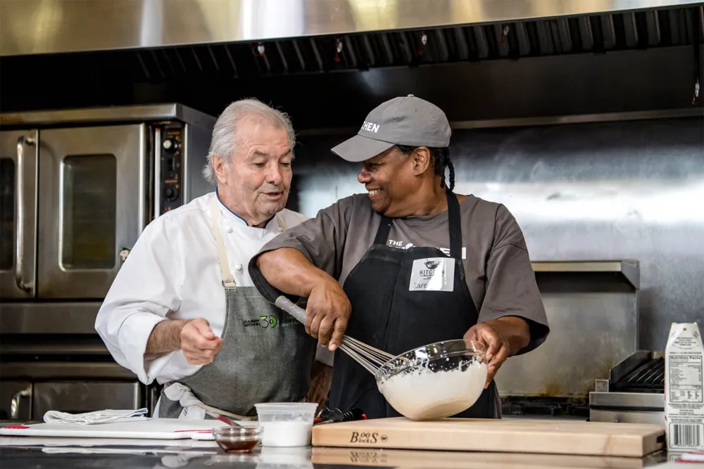 Chef Pepin at Billings Forge Community Works in Hartford, CT. Photo credit: Ken Goodman. for Chicago's Chef Rick Bayless Featured in Cook with Jacques & Friends: Volume 2