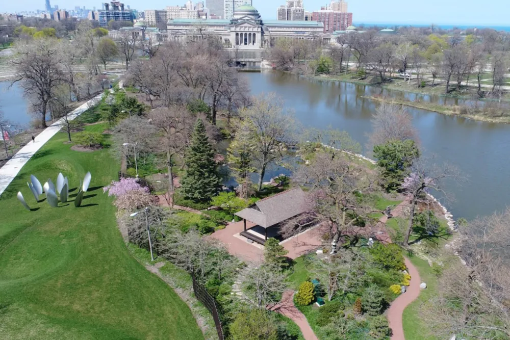 Garden Phoenix 2021 0000 2016 Garden Of The Phoenix And Skylanding Aerial Courtesey Of The Garden Of The Phoenix Founda for Chicago’s Japanese Restaurants Celebrate “The Garden of the Phoenix” in Jackson Park through Food