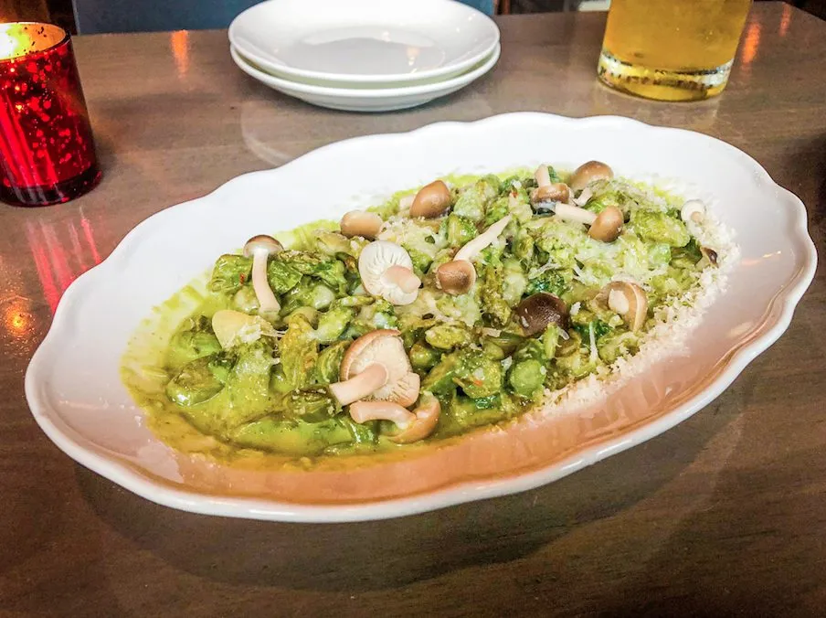 We could hardly make a decision when it came to the side dishes but we made a great last minute choice in the Asparagus with pickled beech mushrooms! for Summer Like an Italian at Formento's