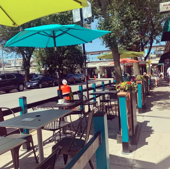 Rewired has abundant patio space. for Pet Trivia and Fundraiser for Tree House Humane Society at Rewired Pizza Cafe and Bar