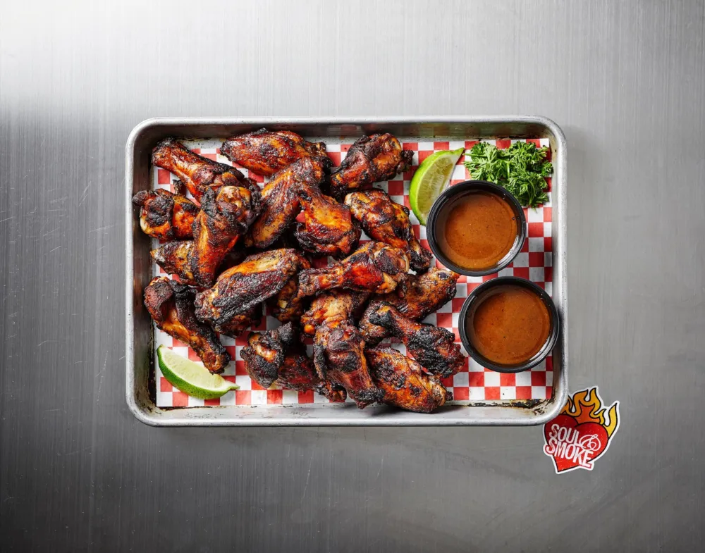 Platter of wings at Soul & Smoke (Photo courtesy of Neil Burger) for Football Season Dining Specials & Watch Parties in Chicagoland