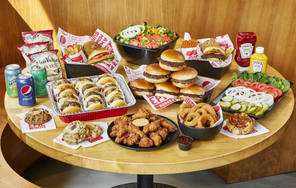 The Catering Spread from Epic Burger. (Photo courtesy of Neil Burger) for Chicago, Get Ready for the Super Bowl with Catering, Watch Parties and Game Day Snacks Courtesy of Your Favorite Restaurants and Bars