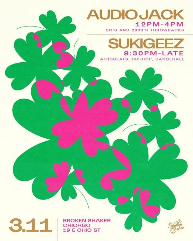 Flyer courtesy of Broken Shaker at Freehand Chicago for Irish for a Day: Chicago St. Patrick's Day Specials 2023