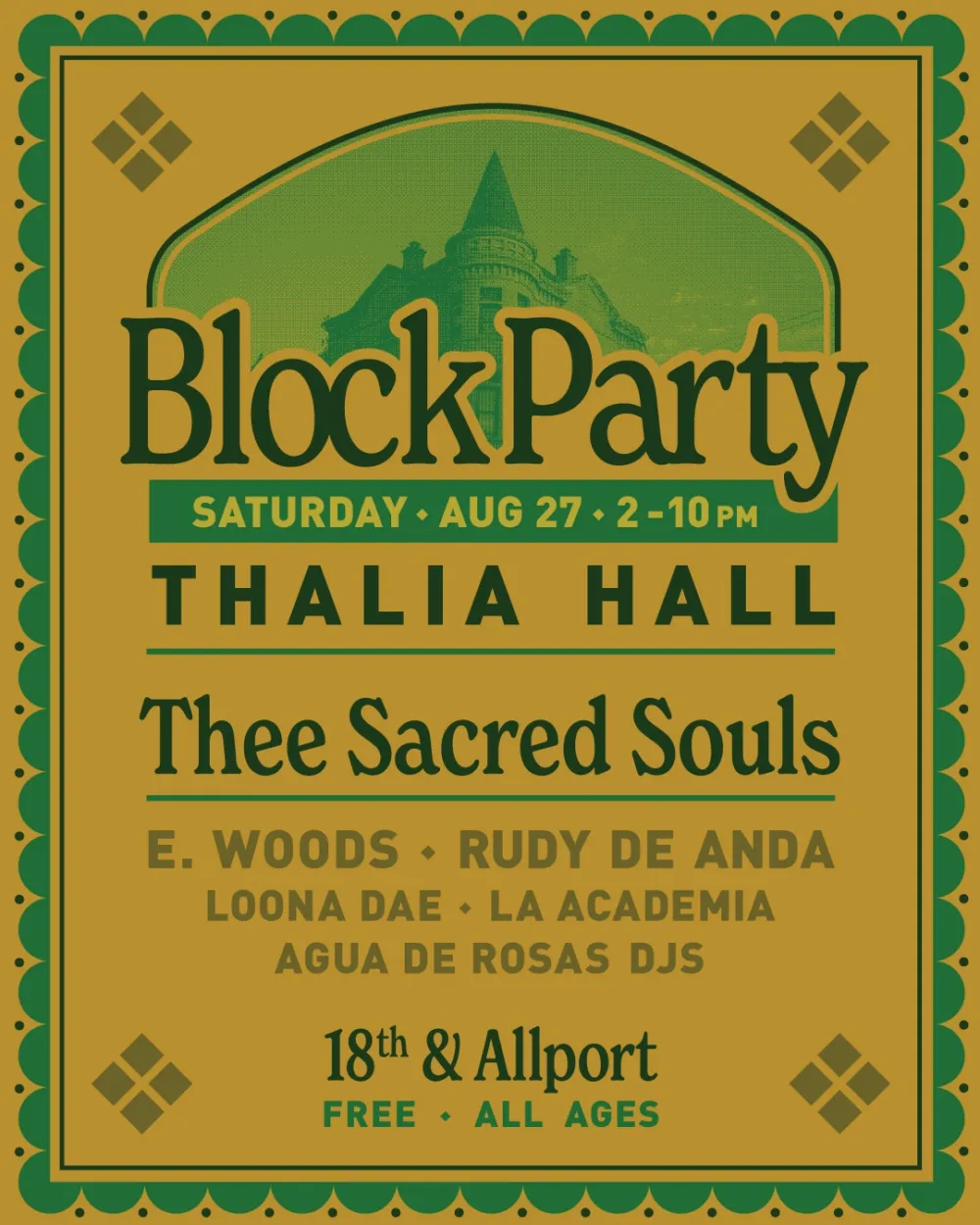 Flyer courtesy of Thalia Hall for August Activations from 16OC Concepts