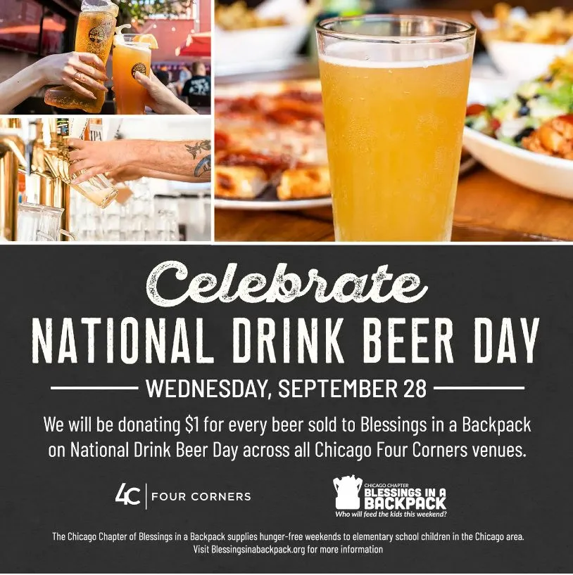 Flyer courtesy of Four Corners for Four Corners to Donate $1 for Every Beer Sold on National Drink a Beer Day