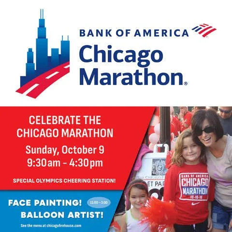 Flyer courtesy of Chicago Firehouse Restaurant for Where To Carb Load And Fuel Up Over The Chicago Marathon Weekend