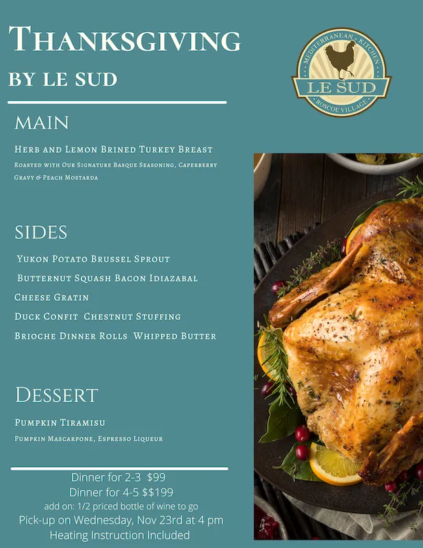 Thanksgiving Dinner Menu 1 1 1 for Thanksgiving Dinner To Go at Le Sud