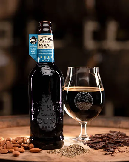 �The idea came from a box of chocolate dipped almond biscotti in my pantry..." Jill Cerone, People Manager, Goose Island Beer Co. for Goose Island's 2022 Bourbon County Stout Release on Black Friday