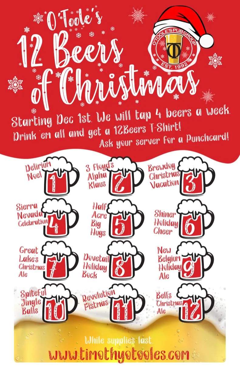 Screen Shot 2022 11 23 At 12 08 20 Pm for 12 Beers of Christmas at Timothy O'Toole's Pub