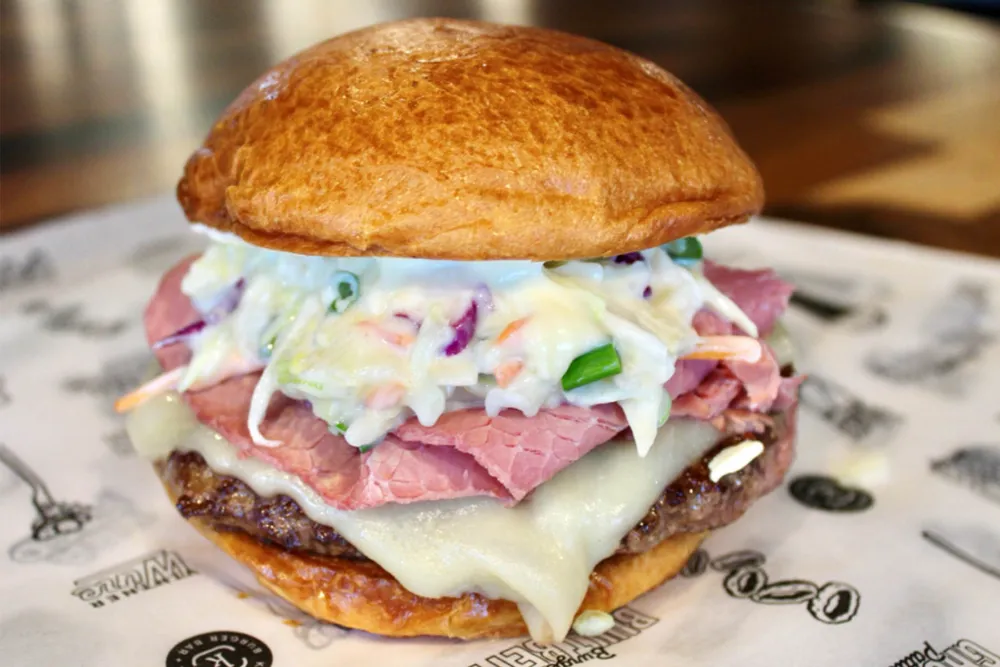 Rattle and Hum Burger. Photo courtesty of Krafted Burger + Tap. for Irish for a Day: Chicago St. Patrick's Day Specials 2023