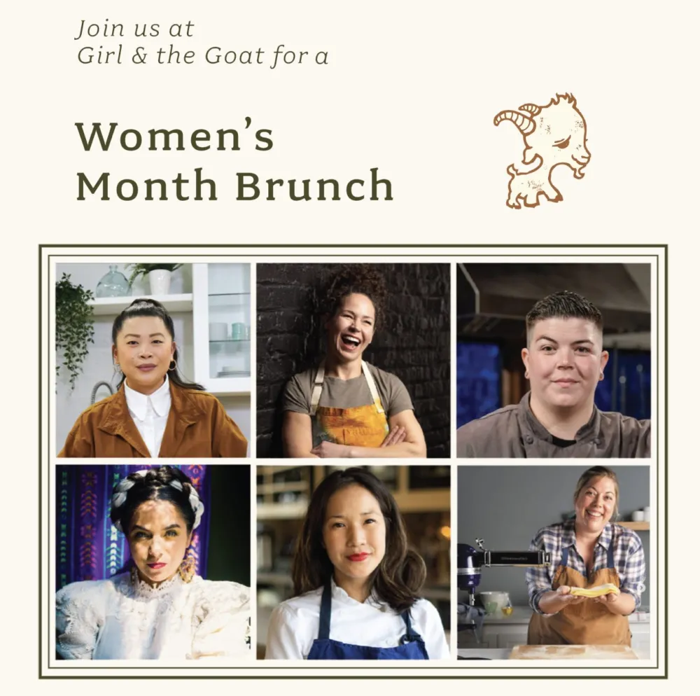 Flyer courtesy of Girl & the Goat for Where to Show Support for Women Owned and Led Restaurants and Bars