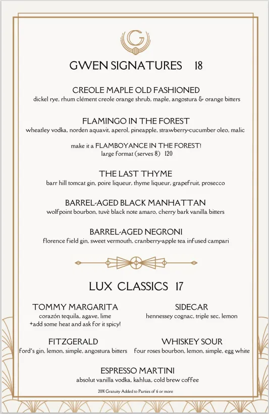 Thumbnail Image 1 for The Gwen Chicago Launches Fall Cocktail Menu