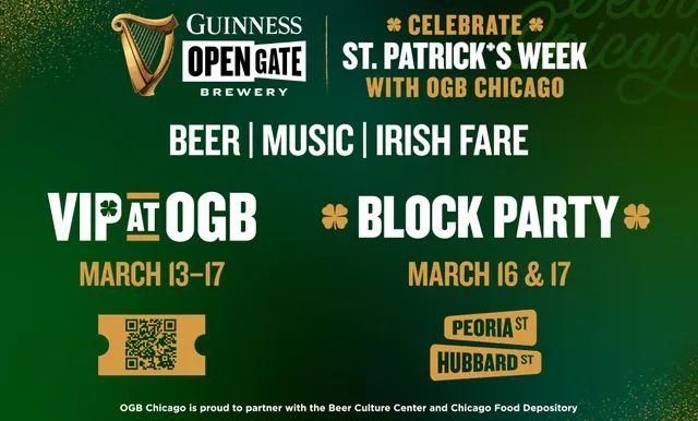 Flyer courtesy of Guinness Open Gate Brewery Chicago for Get Lucky This St. Patrick's Day at These Chicago Hotspots