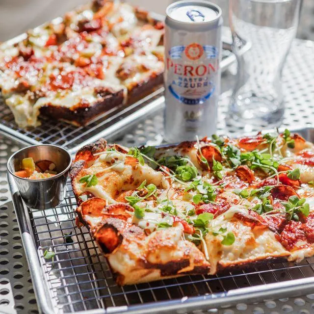 The Detroit style pizza at Tree House