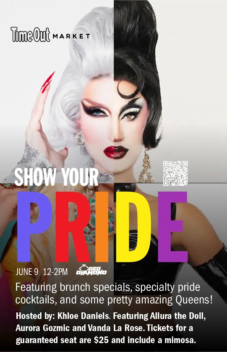Flyer courtesy of Time Out Market for 2024 Pride Month Specials in Chicago