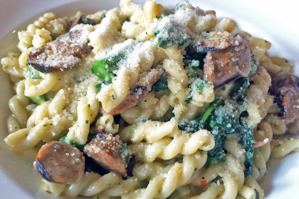 Gemelli Pasta with Sausage for Up Your Lunch Game at Feast in Bucktown