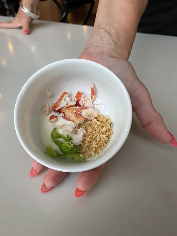 Lobster Bisque before the tableside pour for CFM Asks: Dominique LeBlanc Beers, Director of Food and Beverage at The Metropolitan