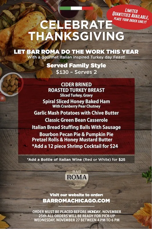 Image for Thanksgiving Feast To Go at Bar Roma
