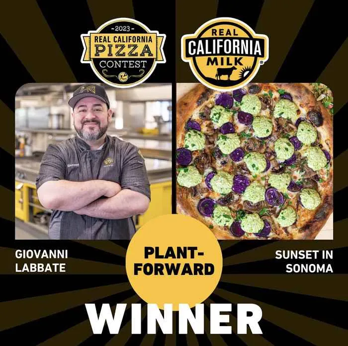 The winning Sunset in Sonoma pizza. Photo courtesy of Tievoli Pizza Bar/Giovanni Labbate for CFM Asks: Giovanni Labbate, Owner of Tievoli Pizza Bar in Palatine, Competing in the 2025 World Pizza Competition in Italy