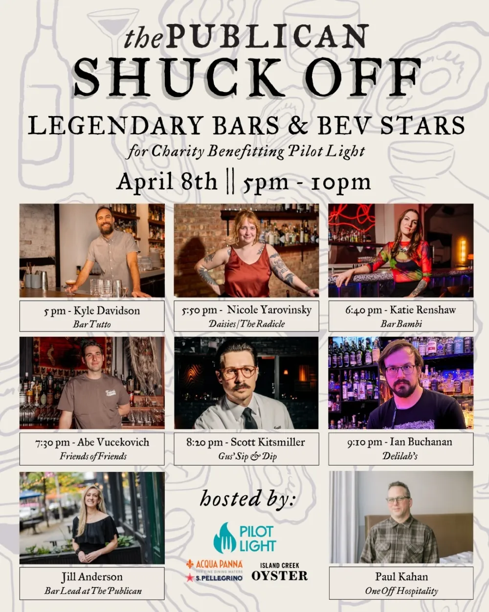 Publican Shuck Off 2026 Flyer Release for Charity Shuck Off Brings Gus’, Bar Bambi, Radicle, Delilah’s + MORE Together at The Publican, April 8th