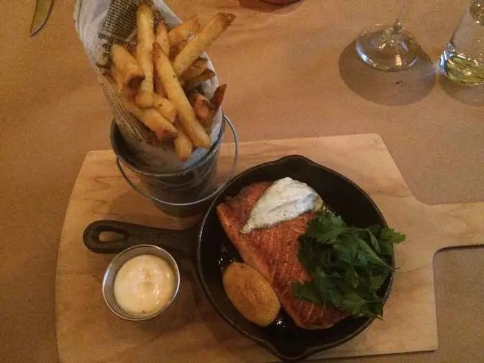 Salmon entree for Make Your Next Date Night Out at Cochon Volant