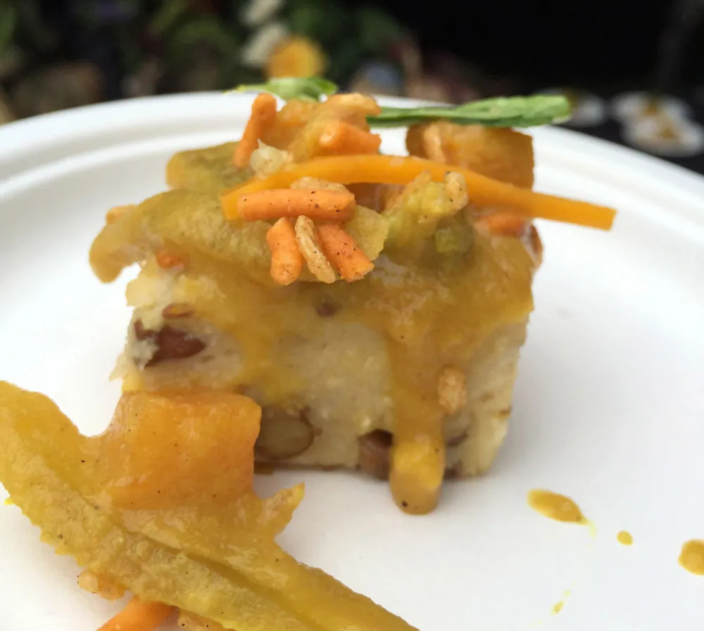Grilled Chickpea Cakes with Braised Butternut, Cauliflower, and Green Tomato Curry for Taste Talks All Star BBQ Brings Heavy Hitters to Palmer Square