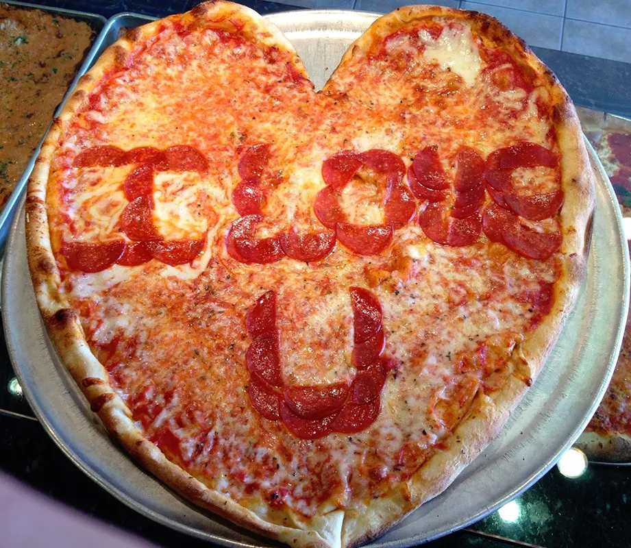 Freddies VDAY Pizza for Heart Shaped Pizza at Fabulous Freddies for Valentine's Day