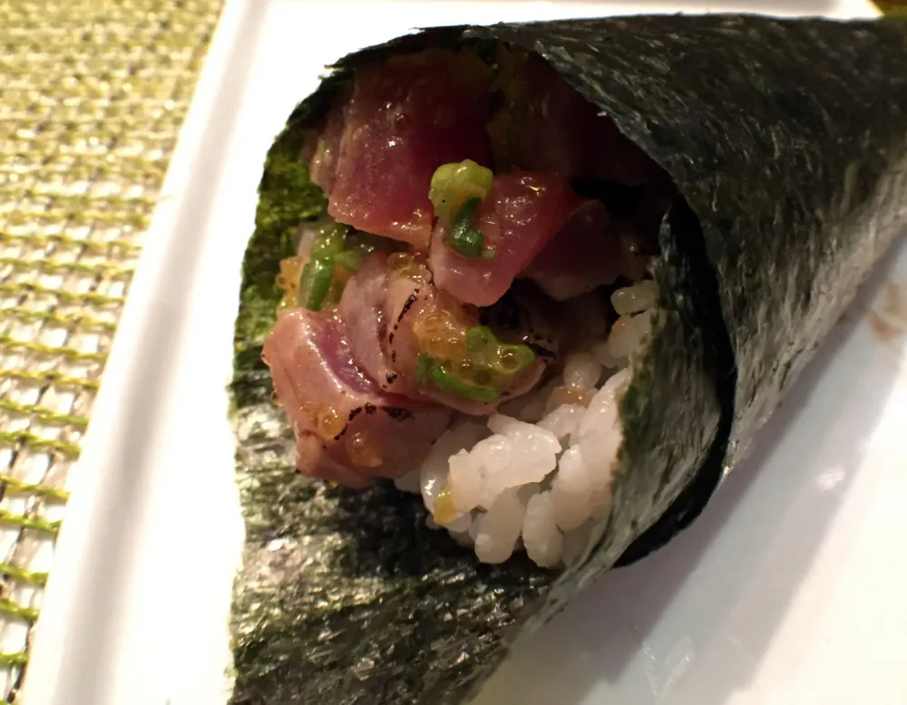 Big eye tuna hand roll for Macku Sushi Offers Instagram Worthy Presentations in an Intimate Environment