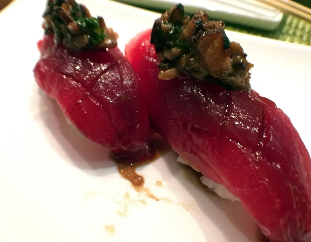 Big eye tuna nigiri for Macku Sushi Offers Instagram Worthy Presentations in an Intimate Environment