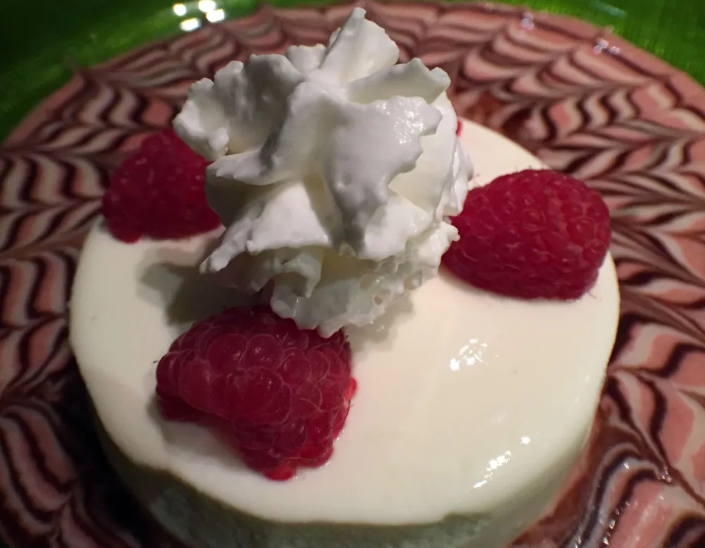 White asparagus pudding, strawberry purée, Hennessey cream, chocolate syrup, seasonal berries, whip ped cream and Dow’s 10 year port for Macku Sushi Offers Instagram Worthy Presentations in an Intimate Environment